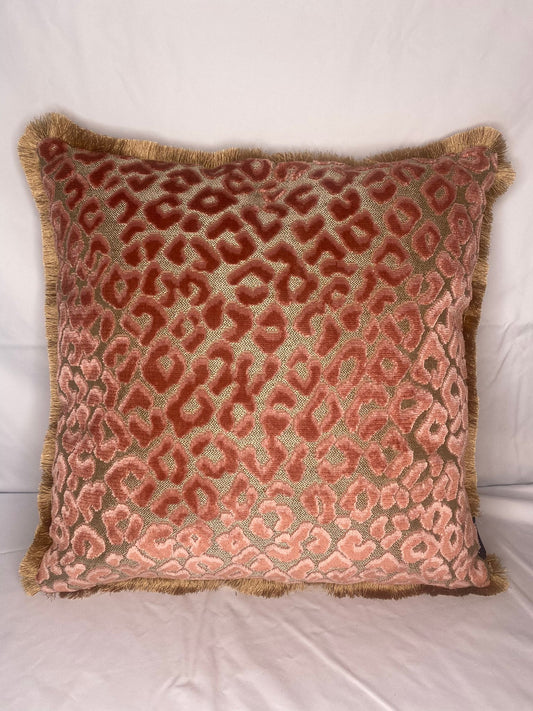 Kussen Panter velvet oud roze