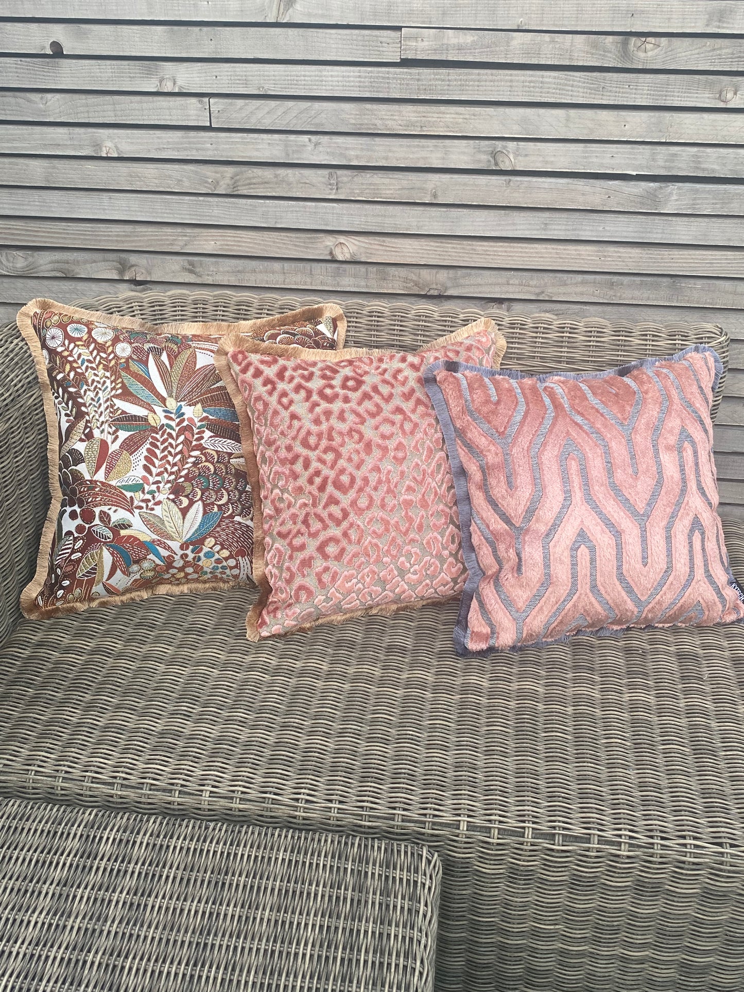 Kussen Panter velvet oud roze